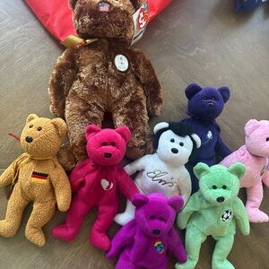 Vintage Ty Beanie Baby Bear Collection (Set of 10) – Rare & Themed Bears